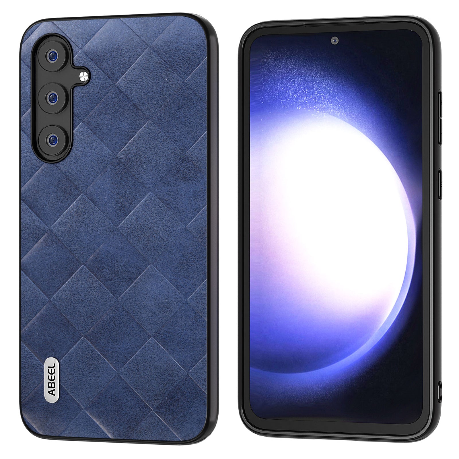 ABEEL For Samsung Galaxy S23 FE Grid Texture Anti-drop Case PU Leather Coated PC TPU Phone Cover ABEEL For Samsung Galaxy S23 FE Grid Texture Anti-drop Case PU Leather Coated PC TPU Phone Cover